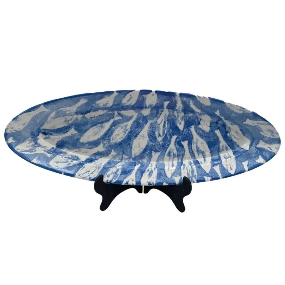 NEW Vietri Italy School of Fish Large Oval Serving Platter 22